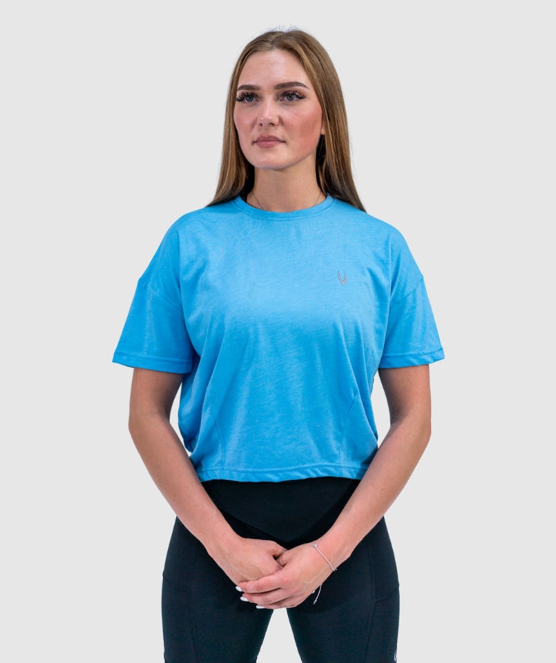 Cropped Oversize T-Shirt - Blue