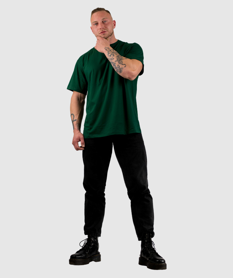 Oversize Tshirt BACKPRINT  - GREEN (MEN)