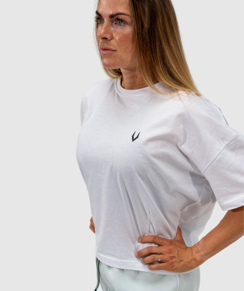 Cropped Oversize  T-Shirt - White