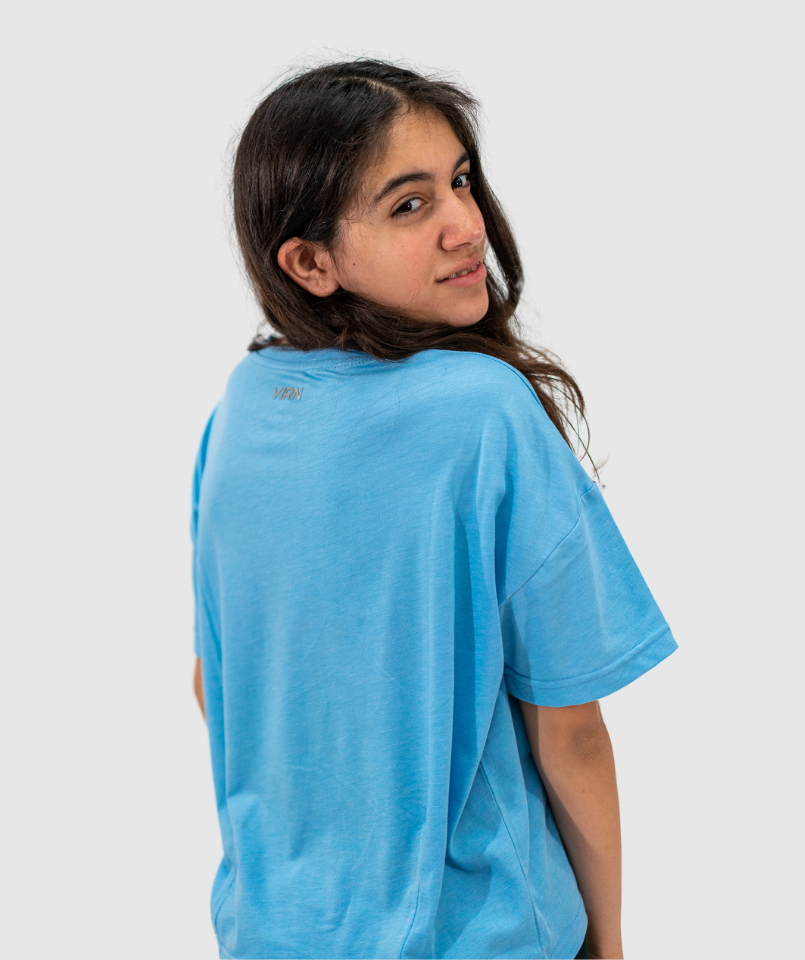 Cropped Oversize Tshirt - Blue (KIDS)
