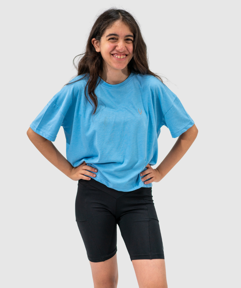 Cropped Oversize Tshirt - Blue (KIDS)