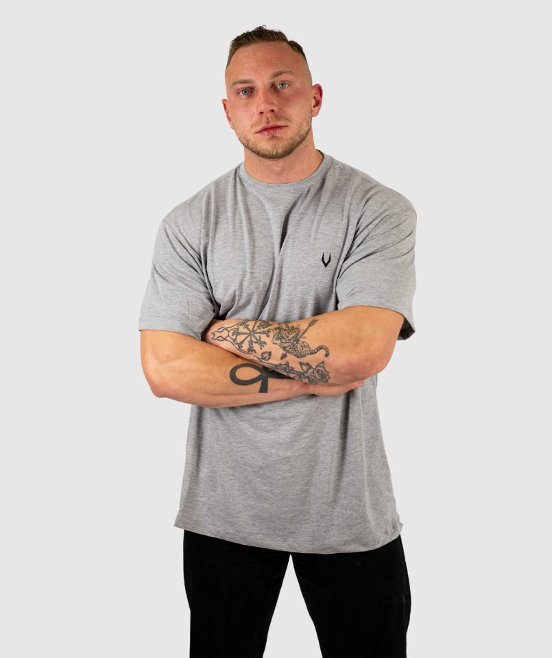 Oversize Tshirt BACKPRINT  - GREY (MEN) 